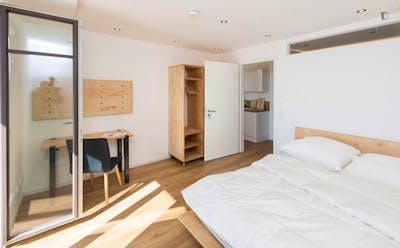 Bright double bedroom in a 3-bedroom apartment in Untersendling