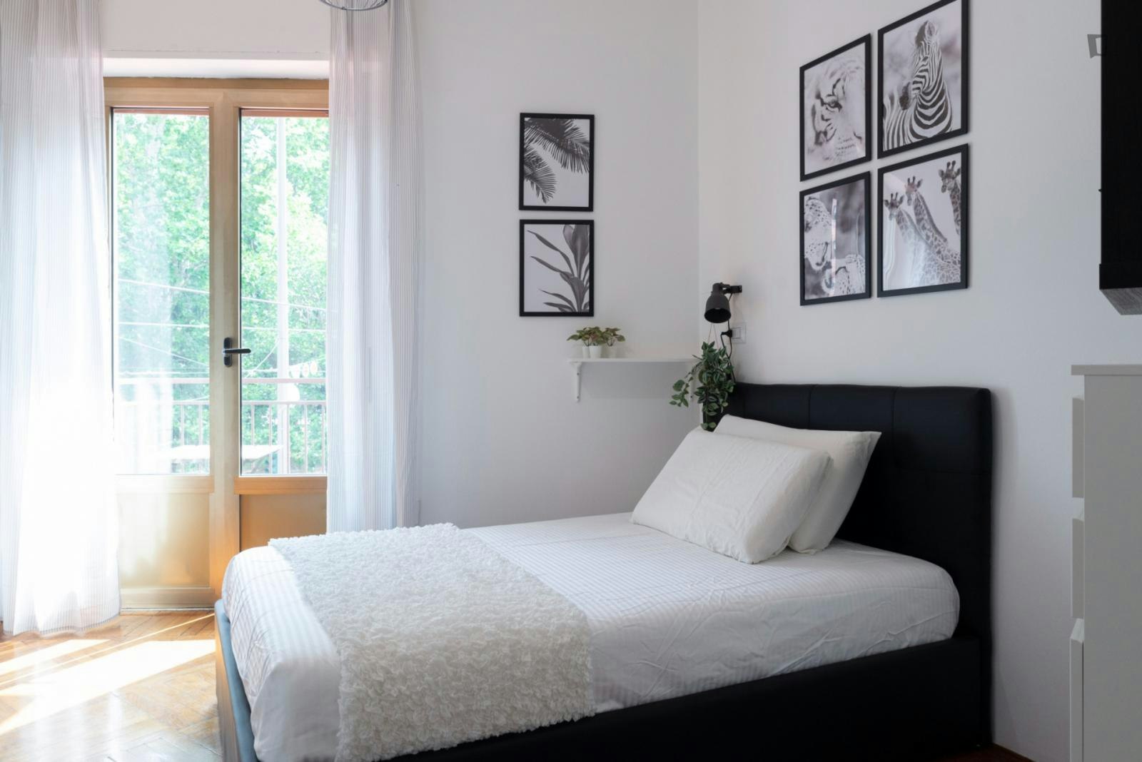 Tasteful single bedroom in a 5-bedroom flat in Calvairate