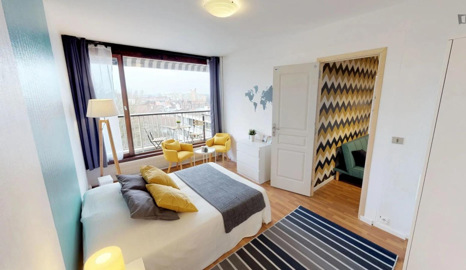 welcoming double bedroom in Vauban