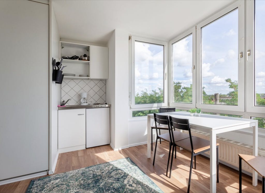 Modern studio apartment in Magdeburg with a beautiful view