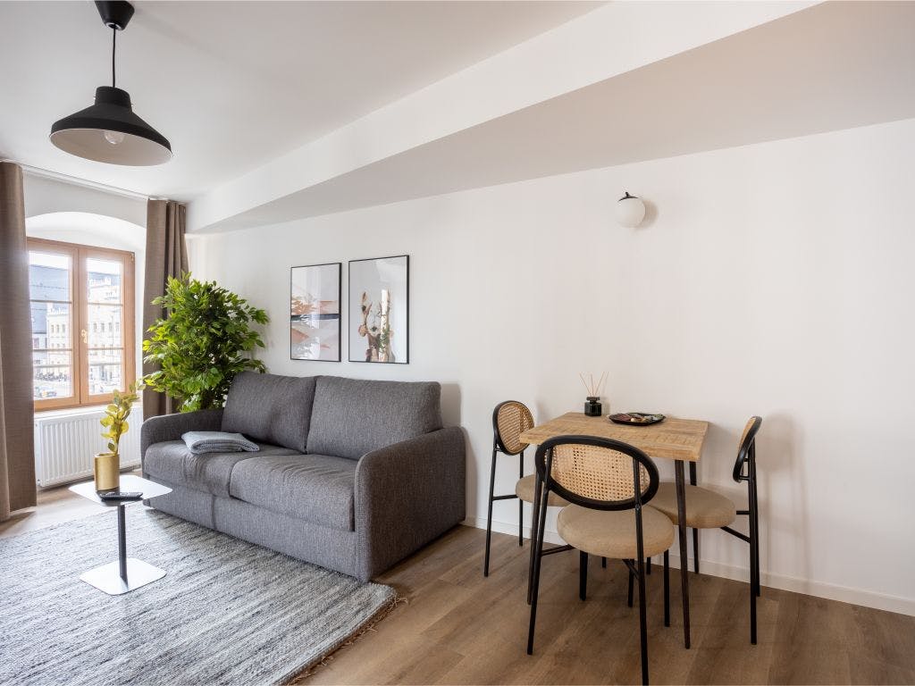 Zwickau Hauptmarkt - Suite XL with sofa bed & separate kitchen