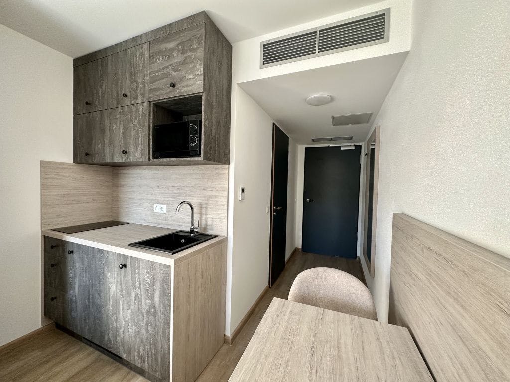 Studio apartment with kitchen for 3 people