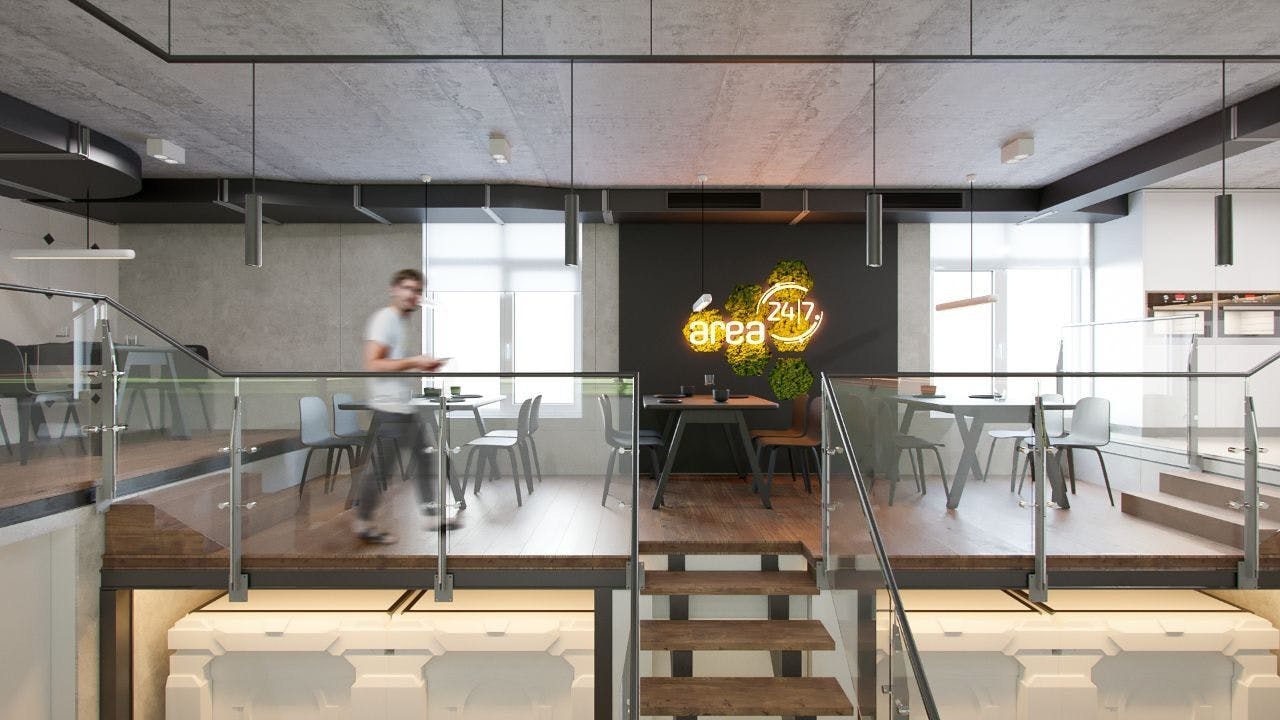Unique Modern Inidividual Capsule w/ Coworking + Cafeteria