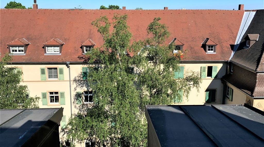 above the roofs of Karlsruhe